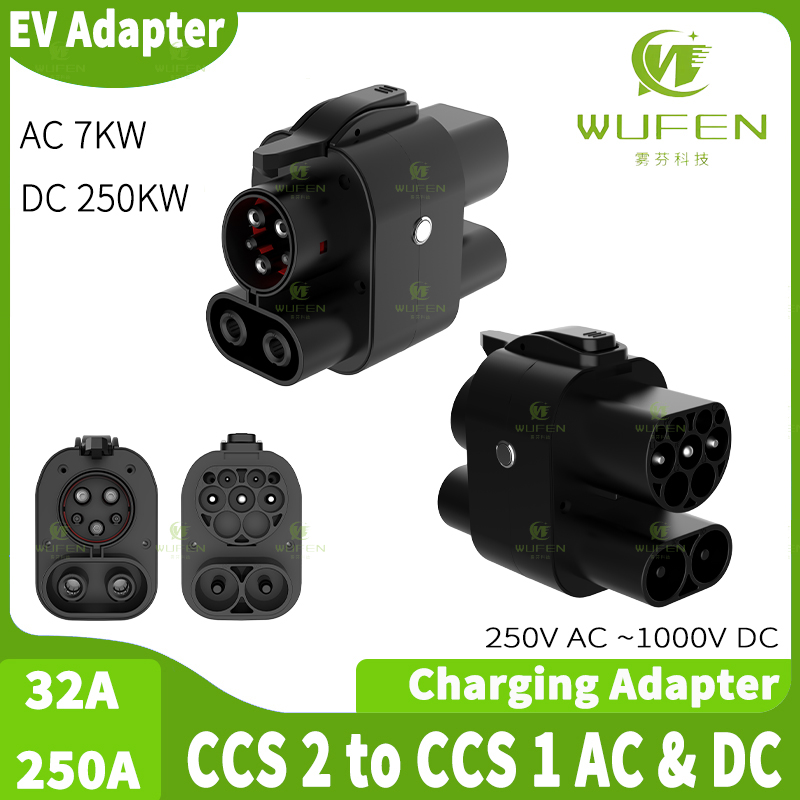 Ccs2 To Ccs1 Fast Charge Adapter 250Kw - WUFEN Adattatore AC & DC CCS2