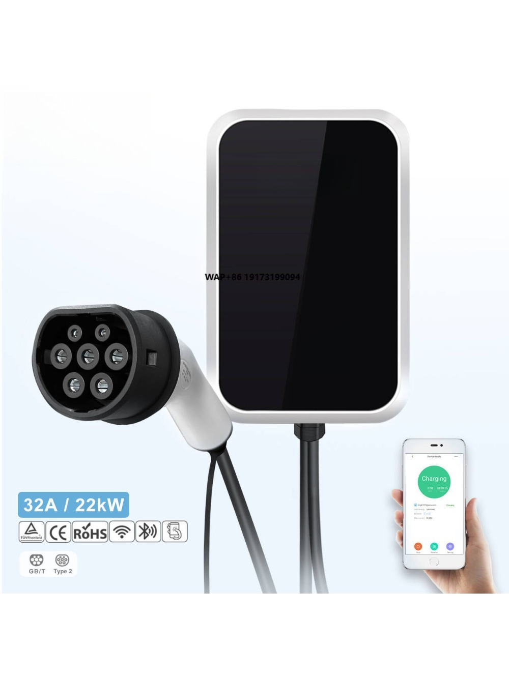 22Kw Wallbox Type 2 Ocpp Rfid - Stazione di Ricarica EV AC da