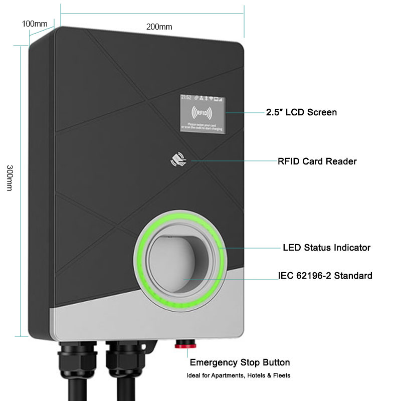 Caricatore EV Intelligente Tri - 22Kw Wallbox Type 2 Ocpp Rfid recensione e prezzo