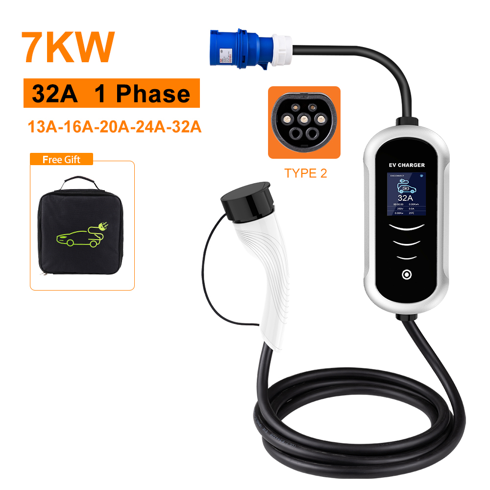 IPENGEN Tipo 2 Caricatore EV p - Portable Ev Charger 32A Type 2 Cee Plug recensione e prezzo